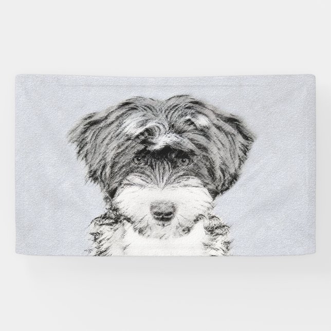 Banderoles Peinture Tibétaine Terrier - Cute Original Chien A (Horizontal)