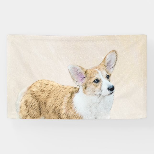 Banderoles Pembroke Welsh Corgi Peinture - Art Chien original (Horizontal)