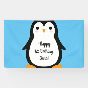 Banderoles Penguin Cute Winte 1er Anniversaire de fête Décor