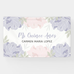 Banderoles Peonies roses et violettes Quinceanera Party