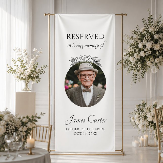 Banderoles Père de la mariée mariage à la mémoire affectueuse (Créateur téléchargé)