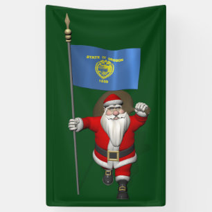 Banderoles Père Noël Avec Drapeau De L'Oregon
