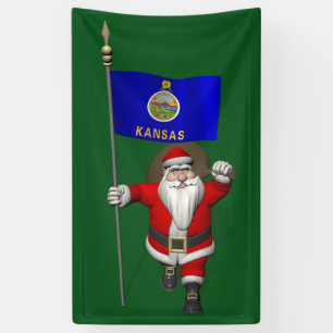 Banderoles Père Noël Avec Drapeau Du Kansas