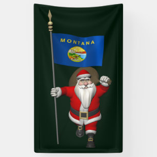 Banderoles Père Noël Avec Drapeau Du Montana