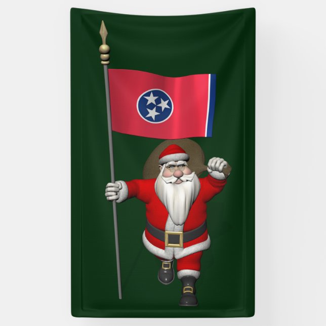 Banderoles Père Noël Avec Drapeau Du Tennessee (Vertical)
