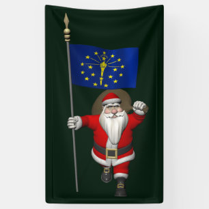 Banderoles Père Noël Avec Drapeau Indiana