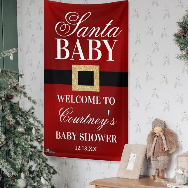 Banderoles Père Noël Baby | Baby shower de Noël Bienvenue (Créateur téléchargé)