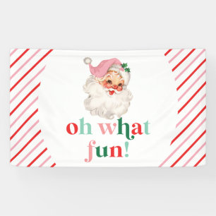 Banderoles Père Noël Rose Rétro Oh Quelle Joie