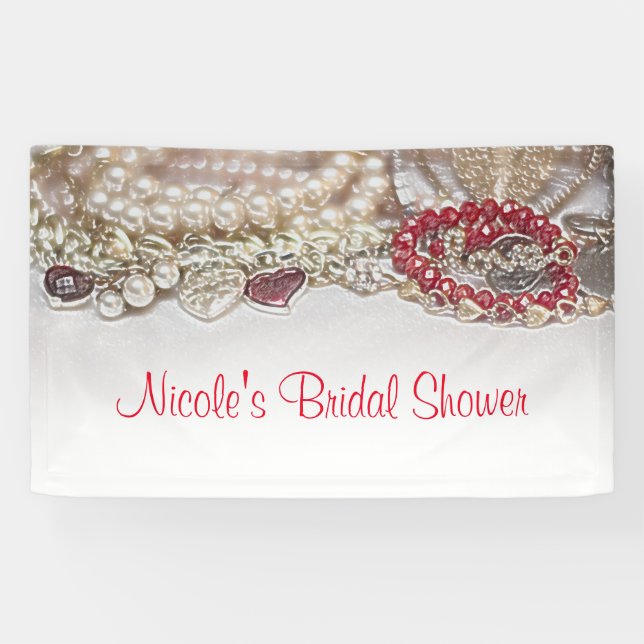 Banderoles Perles & Red Valentine Love Jewels Chic Party (Horizontal)