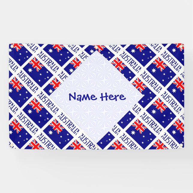 Banderoles Personalized Australia Flag Tiled (Horizontal)