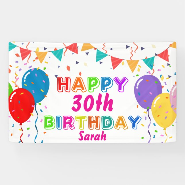 Banderoles PERSONALIZED HAPPY BIRTHDAY Banner (Horizontal)