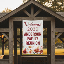 Personalized Rustic Floral Family Reunion Welcome 