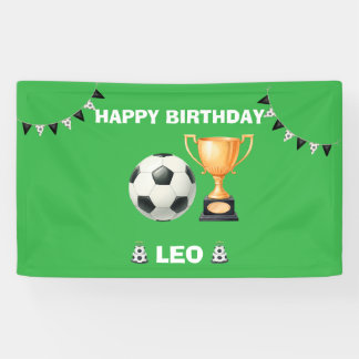 Banderoles Personalized Soccer Birthday Party Banner