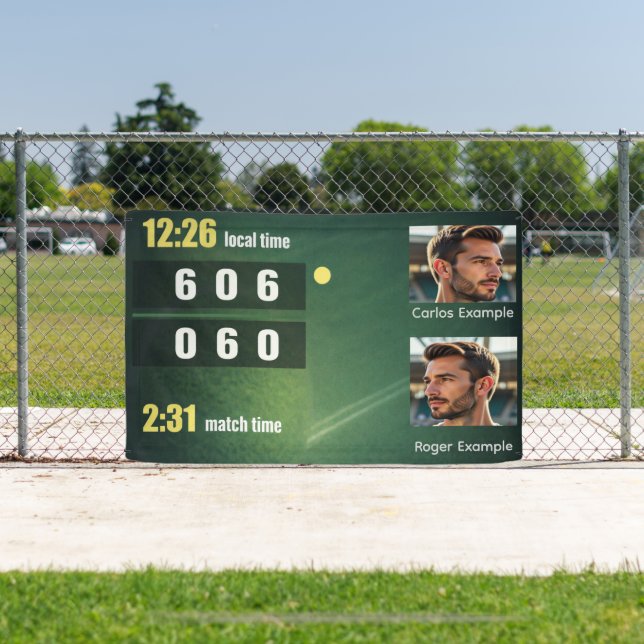 Banderoles Personalized Tennis Scoreboard – Custom Match (Insitu)