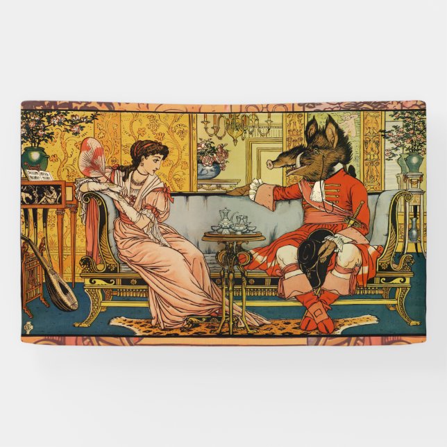 Banderoles Personnages Classiques de Contes de Fées de Beauté (Horizontal)