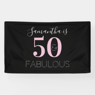 Banderoles Personnalisé 50 et fabuleux anniversaire moderne
