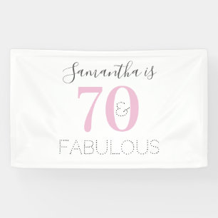 Banderoles Personnalisé 70 et fabuleux Anniversaire rose mode
