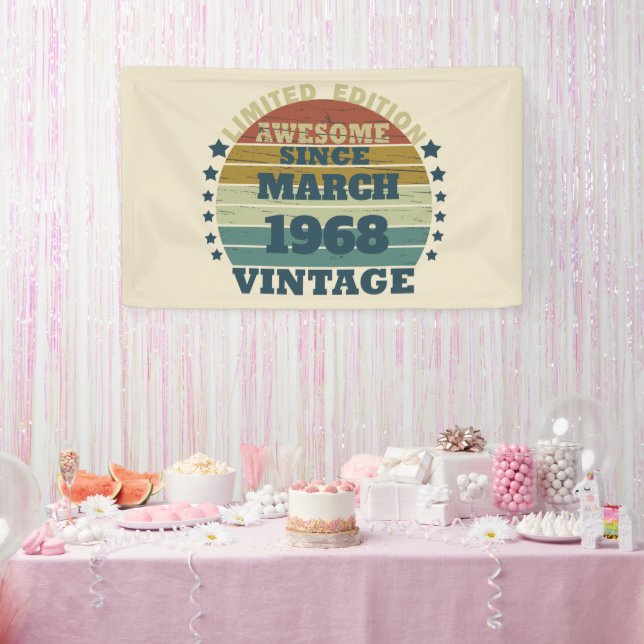 Banderoles Personnalisé cinquante-cinq vintage 55e anniversai (Fête)