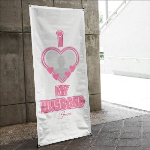 Banderoles Personnalisé J'aime mon mari – Ajouter une photo e