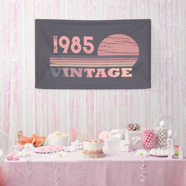 Banderoles Personnalisé quarante fête vintage de 40e annivers (Fête)