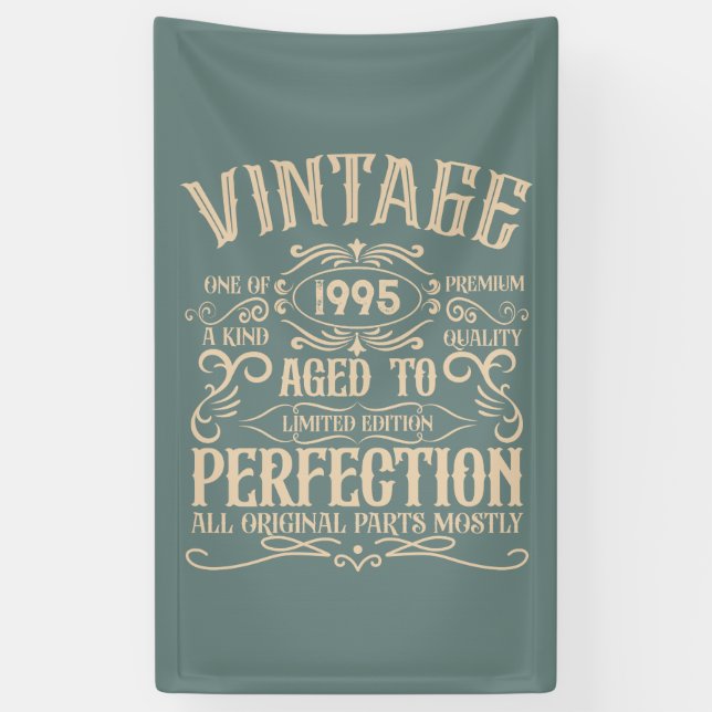 Banderoles Personnalisé Trente vintage 30e anniversaire (Vertical)
