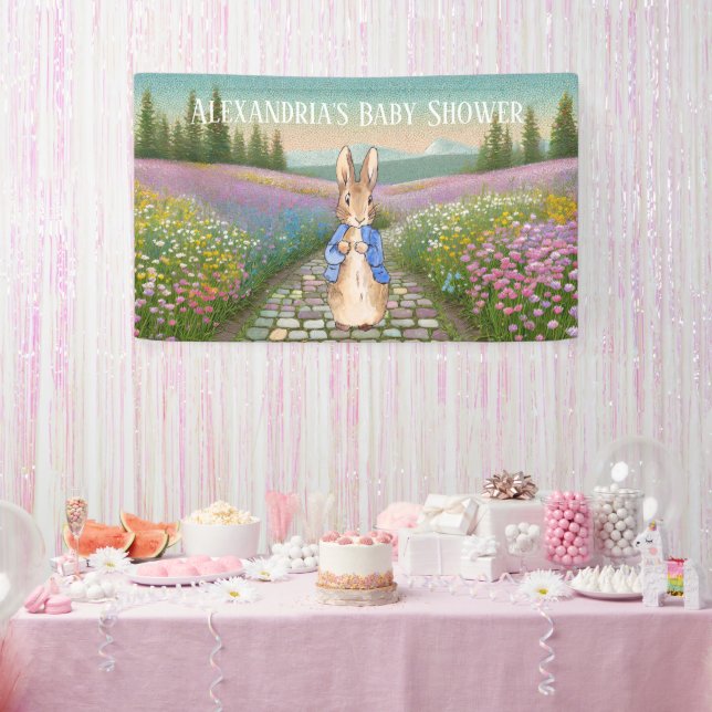 Banderoles Personnaliser Baby shower lapin Peter (Fête)