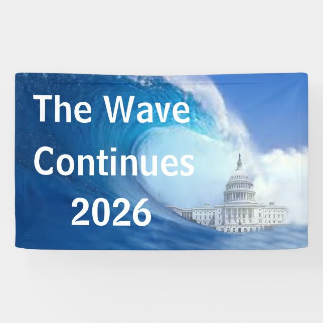 Banderoles Personnaliser Blue Wave Élection 2026 (Horizontal)
