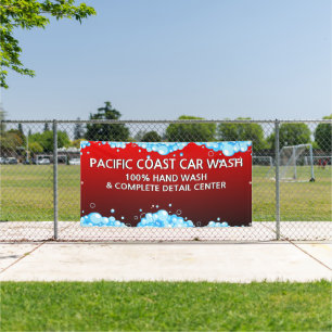 Banderoles Personnaliser Bubbly Red Car Wash Business