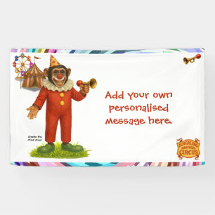 Banderoles Personnaliser : Chester le clown chimpanzé