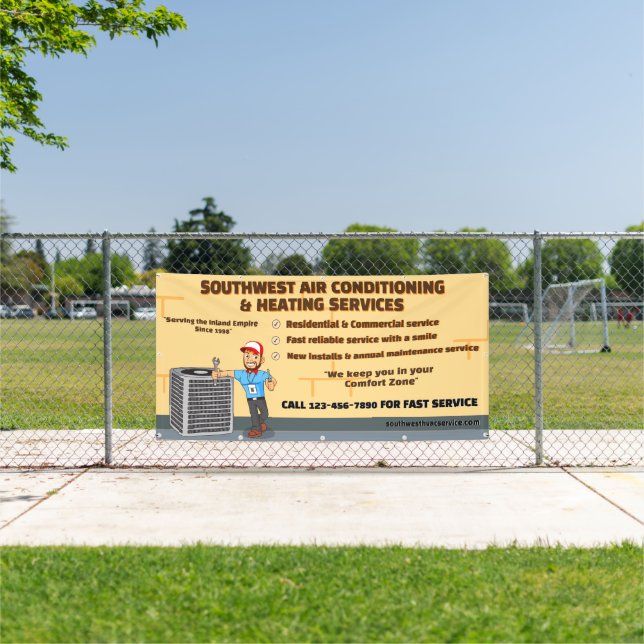 Banderoles Personnaliser Climatisation Chauffage HVAC Large (Insitu)