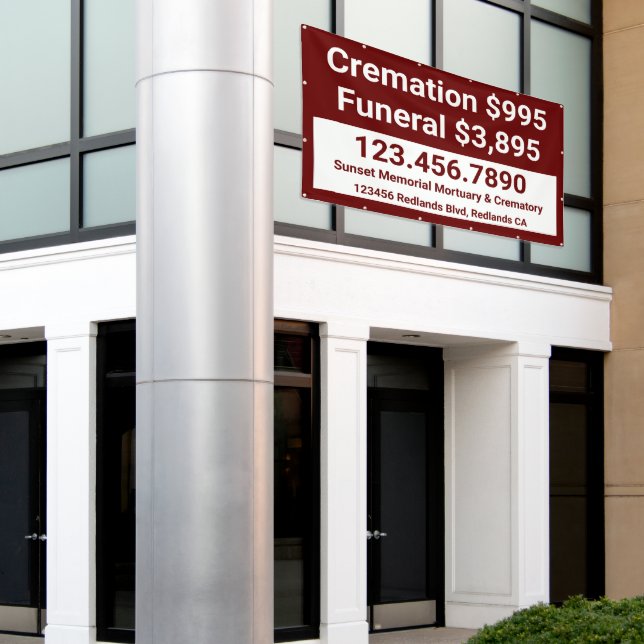 Banderoles Personnaliser Cremation Services funéraires Grande (Bâtiment extérieur)