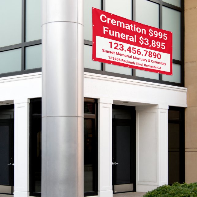 Banderoles Personnaliser Cremation Services funéraires Grande (Bâtiment extérieur)