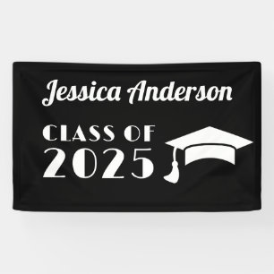 Banderoles Personnaliser diplômé noir et blanc