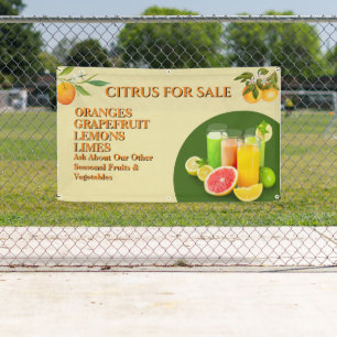 Banderoles Personnaliser Étal De Fruits D'agrumes À Vendre Pe
