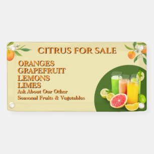 Banderoles Personnaliser Étal De Fruits D'agrumes à Vendre Pe