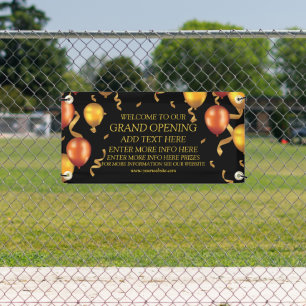 Banderoles Personnaliser Grand Ouverture Gold Ballons Ribbons