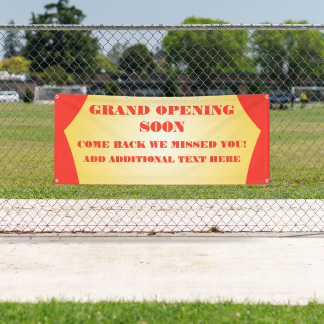 Banderoles Personnaliser Grand Ouverture Réouverture Bientôt  (En situation)