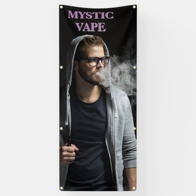 Banderoles Personnaliser Hipster Man Vaping Vape Shop Busines (Vertical)