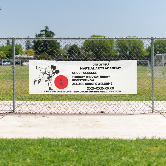 Banderoles Personnaliser Jiu Jitsu Martial Arts School Busine (En situation)