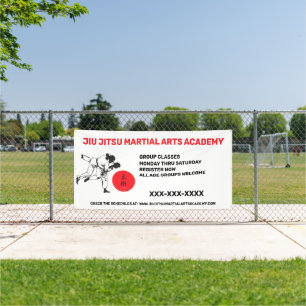 Banderoles Personnaliser Jiu Jitsu Martial Arts School Busine