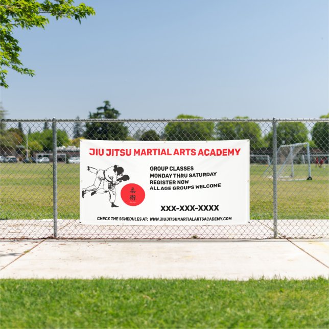 Banderoles Personnaliser Jiu Jitsu Martial Arts School Busine (Insitu)