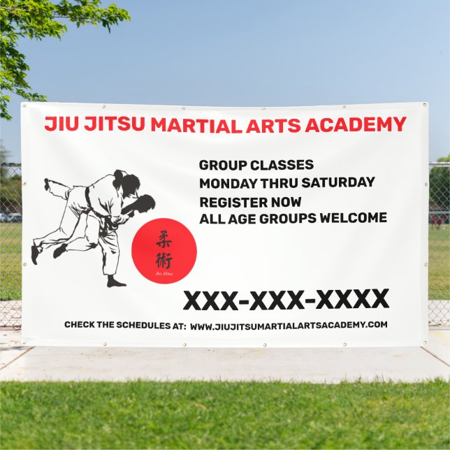 Banderoles Personnaliser Jiu Jitsu Martial Arts School Busine (Dehors)