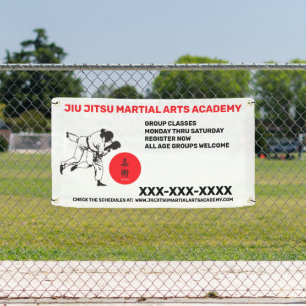 Banderoles Personnaliser Jiu Jitsu Martial Arts School Busine