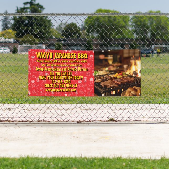Banderoles Personnaliser la promotion du barbecue japonais  (En situation)