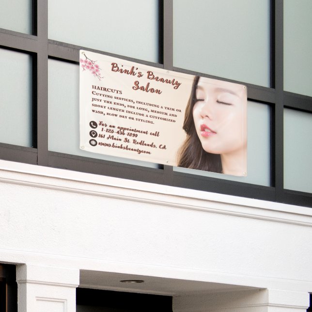 Banderoles Personnaliser la publicité du salon de beauté asia (Bâtiment extérieur)