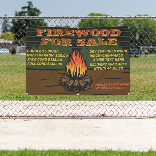 Banderoles Personnaliser le bois de chauffage rustique pour l (Insitu)