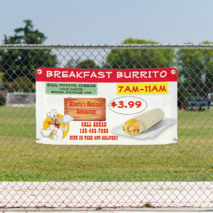 Banderoles Personnaliser le burrito de petit-déjeuner de rest