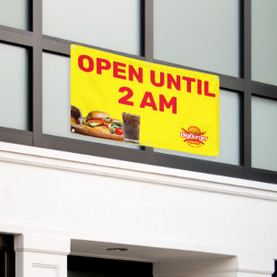 Banderoles Personnaliser le logo du restaurant de burgers Ouv