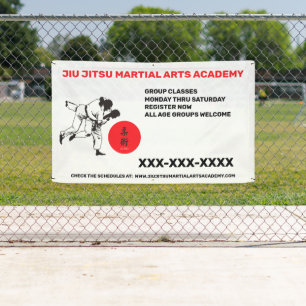 Banderoles Personnaliser l'école de Jiu Jitsu Arts Martiaux E