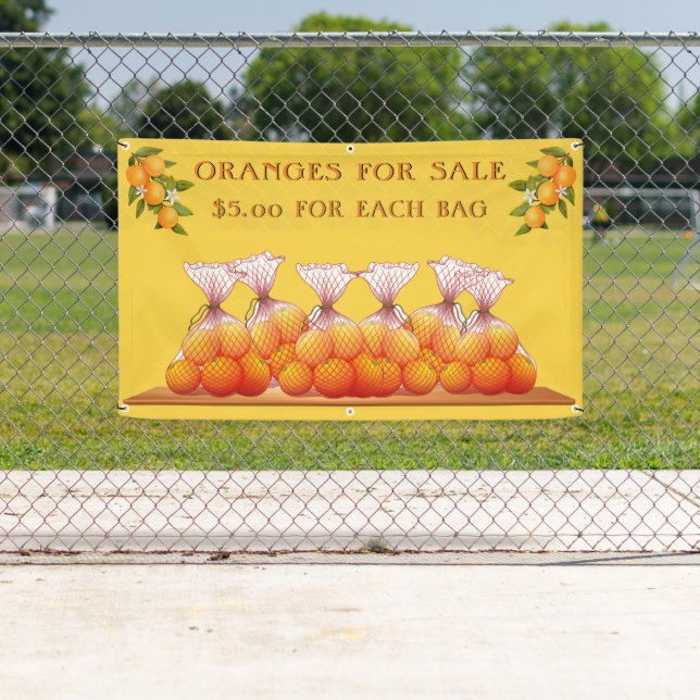Banderoles Personnaliser Les Oranges À Vendre Personnaliser P (En situation)